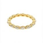 18 Karat Yellow Gold Marquee Diamonds Eternity Ring
