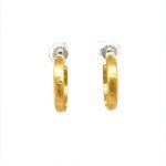 22 Karat Gold Hammered Domed Hoop Earrings