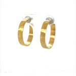 22 Karat Gold Hammered Flat Hoop Earrings