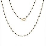 18 Karat Wire-Wrapped Faceted Black Diamonds Beads Necklace