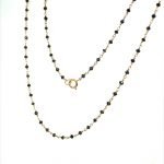 18 Karat Wire-Wrapped Faceted Black Diamonds Beads Necklace