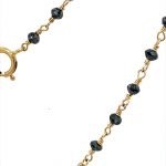 18 Karat Wire-Wrapped Faceted Black Diamonds Beads Necklace