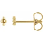 14K Yellow Gold 4 Bead Earring