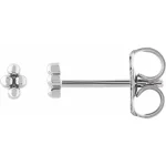 14K White 4 Beads Bead Earrings