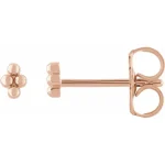 14K Rose 4 Beads Bead Earrings