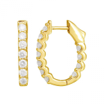 14k Yellow Gold In And Out Diamond Hoop Earrings