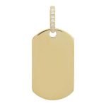 14k Yellow Gold Id-tag Diamond Necklace Charm