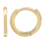 14k Yellow Gold Eternity Round Huggie Earrings