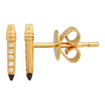 14k Yellow Gold Pencil Diamond Stud Earrings