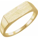 14K Yellow Rectangle Signet Ring