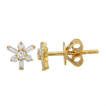 14k Yellow Gold Diamond Stud Earrings