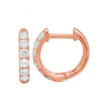 14k Rose Gold Diamond Huggie Earrings
