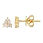 14k Yellow Gold Diamond Stud Earrings