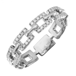 14k White Gold Link Diamond Ring