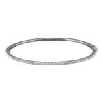14k White Gold Diamond Bangle
