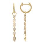 14k Yellow Gold Huggie Earrings With Earring Charm