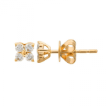 14k Yellow Gold Diamond Stud Earrings