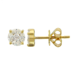 14k Yellow Gold Diamond Stud Earrings