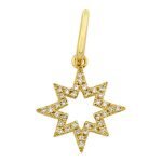 14k Yellow Gold Diamond Necklace Charm