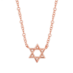 14k Rose Gold Star-of-david Necklace