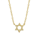 14k Yellow Gold Star-of-david Necklace