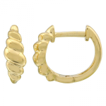 14k Yellow Gold Croissant Huggie Earrings