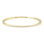 14k Yellow Gold Twisted Diamond Bangle