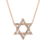 14k Rose Gold Star-of-David Diamond Necklace