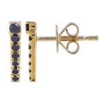 14k Yellow Gold Black Diamond Stud Earrings