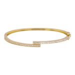14k Yellow Gold Wrap Diamond Bangle