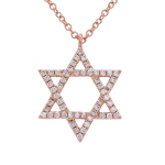 14K Rose Gold Micro Pave Peace Charm Necklace