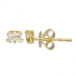 14k Yellow Gold Diamond Stud Earrings