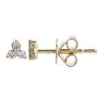 14k Yellow Gold Trio Diamond Stud Earrings