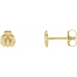 14K Yellow Ladybug Earrings