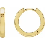 14K Yellow Hinged Huggie Hoop Earrings
