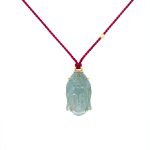 22K Gold Jade Buddha Head Necklace