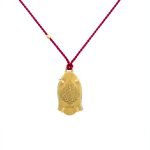 22K Gold Jade Buddha Head Necklace