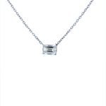 Platinum Emerald Cut Diamond Solitaire Necklace