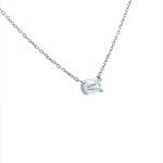 Platinum Emerald Cut Diamond Solitaire Necklace
