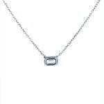 Platinum Emerald Cut Diamond Solitaire Necklace