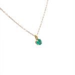 14K Yellow Gold Cable Chain Emerald Necklace