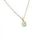 14K Yellow Gold Cable Chain Emerald Necklace