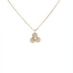 14K Yellow Gold Diamond Flower Necklace