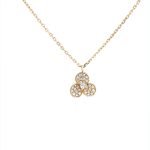14K Yellow Gold Diamond Flower Necklace