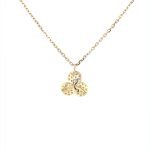 14K Yellow Gold Diamond Flower Necklace