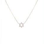 14K Yellow Gold Diamond Pave Star-of-David Necklace