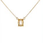 18K Yellow Gold White Sapphire Picture Frame Necklace
