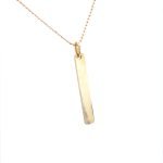 14K Yellow Gold Love Yourself Pendant with Diamond Pave