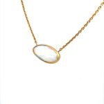 22K Gold Framed Free Form Opal Necklace