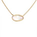 22K Gold Framed Free Form Opal Necklace